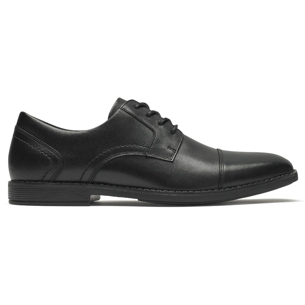 Rockport Canada Slayter Cap Toe Blucher - Mens Oxfords Black (BAC240768)